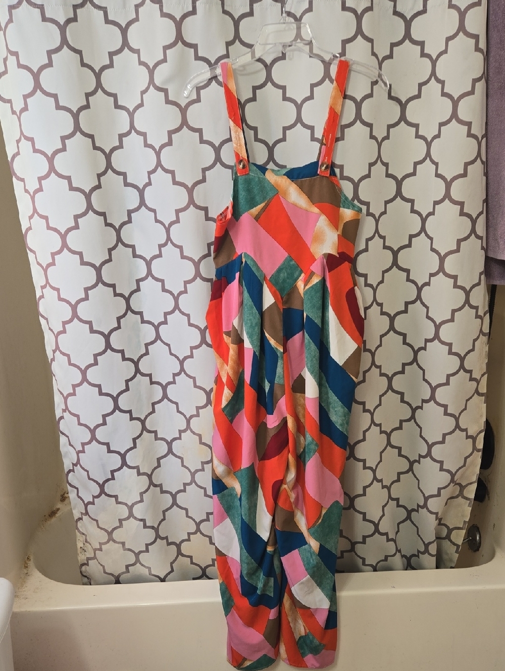 SHEIN Pink and Teal Floral Jumpsuit